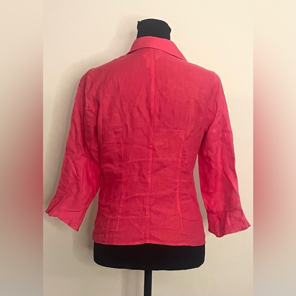 Talbots- Hot pink collared women’s button-down Size 4 - Picture 4 of 8